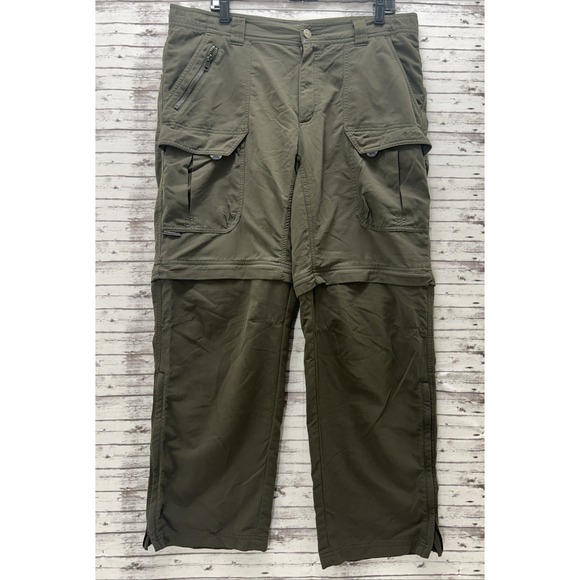 Columbia Titanium Men's Convertible Pants 36x30 Green Cargo Hiking Nylon Outdoor - Picture 1 of 13